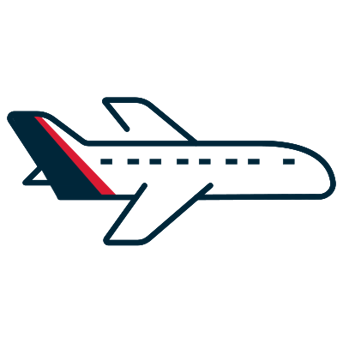 a blue and red airplane