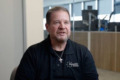 a person in a black shirt