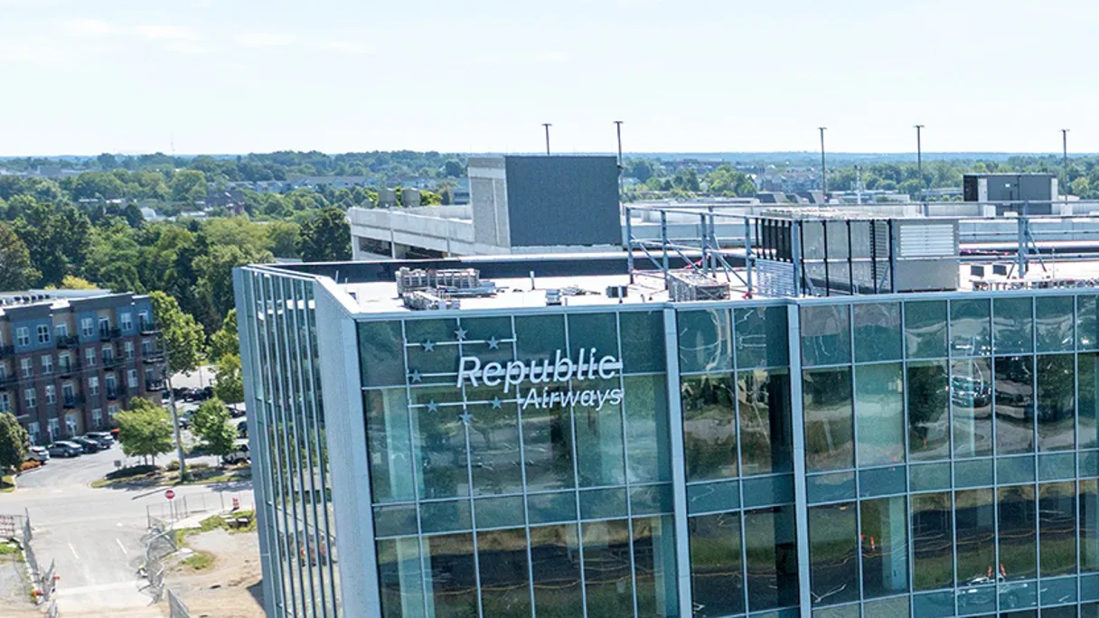 a building with glass windows
