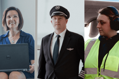 a collage of people in different professions
