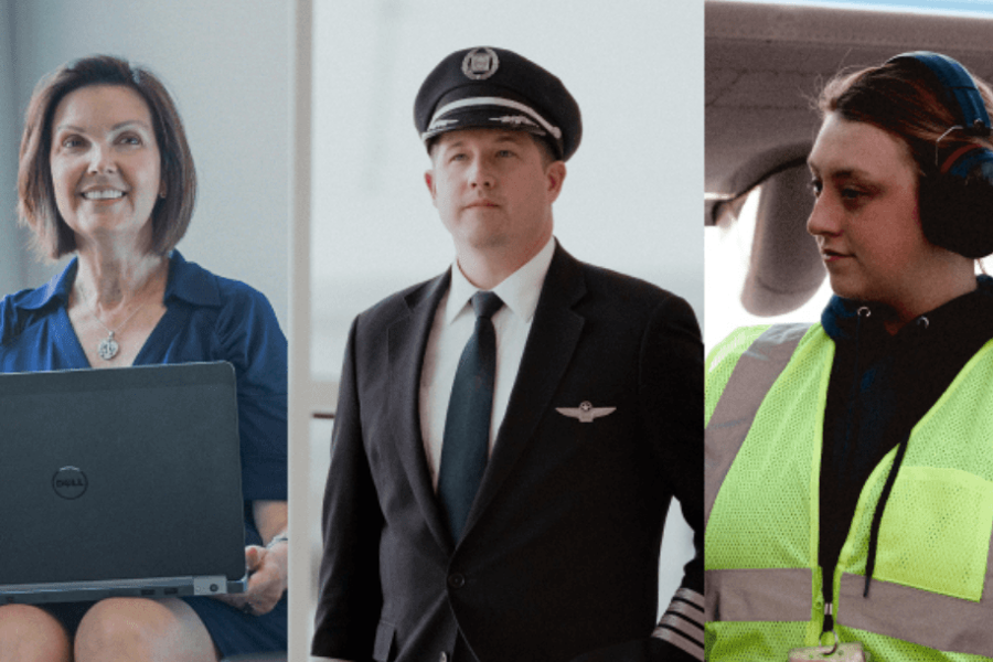 a collage of people in different professions